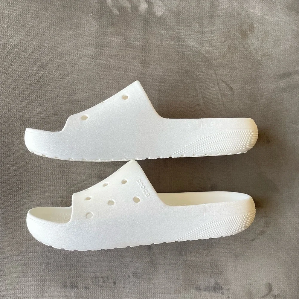 Crocs White Slide Sandals